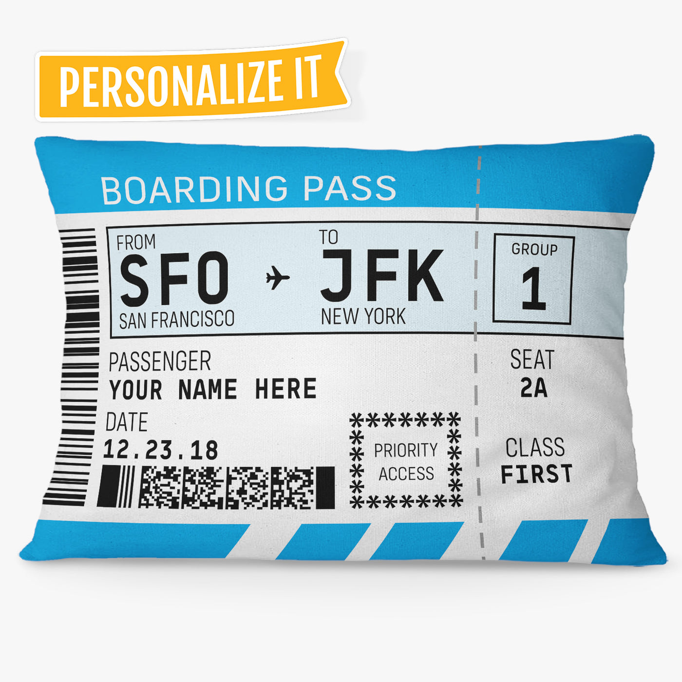 Boarding Pass Pillow