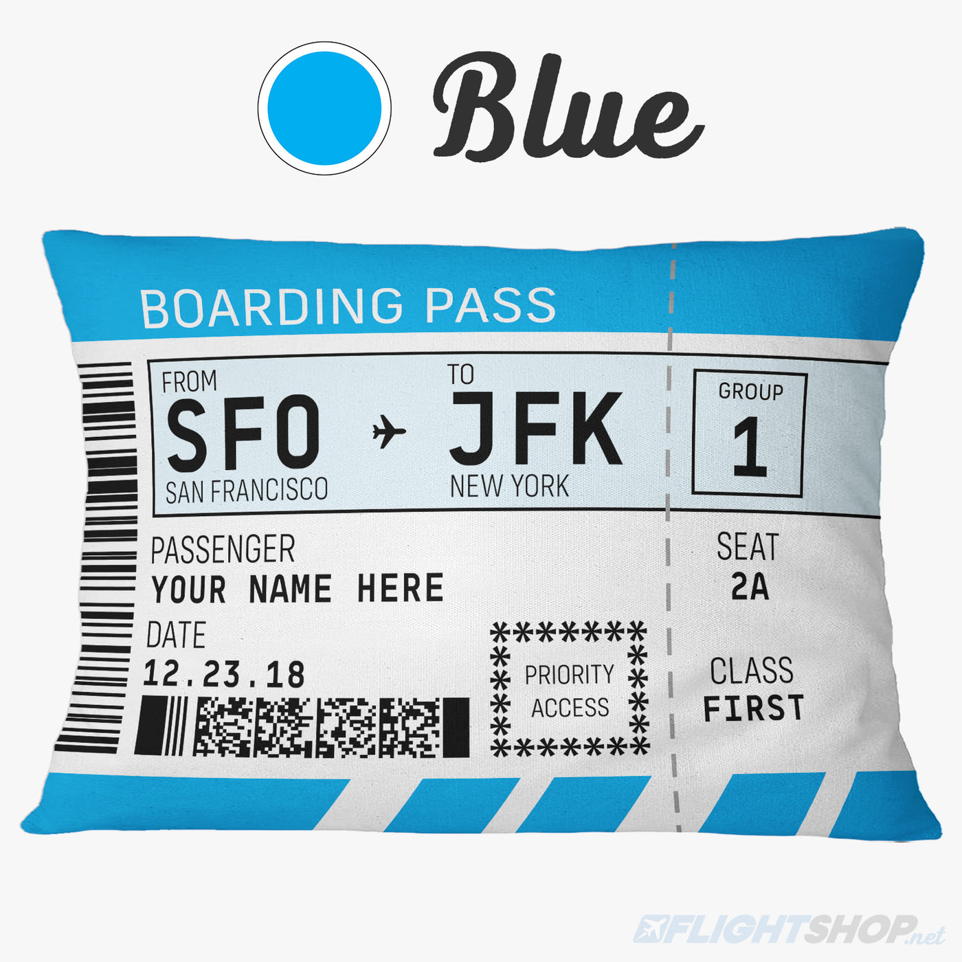 Boarding Pass Pillow