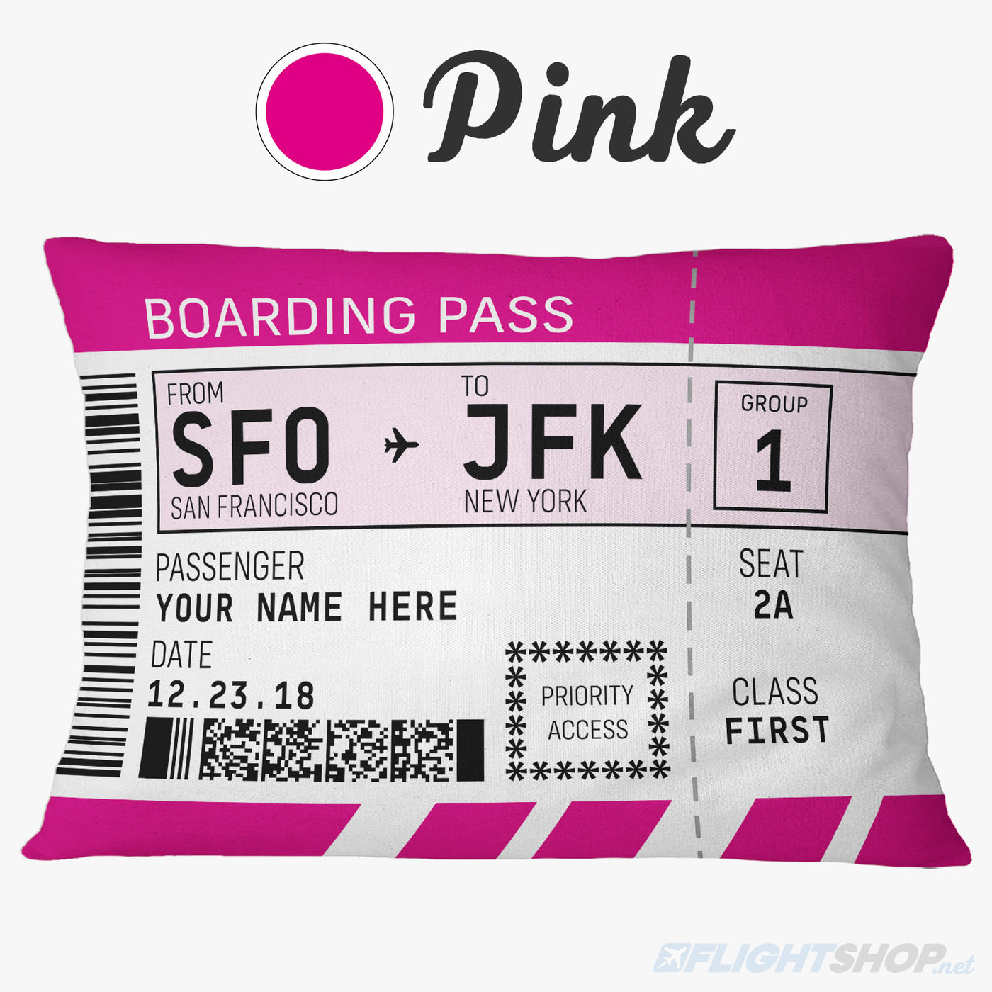 Boarding Pass Pillow