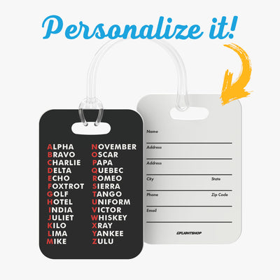 NATO Phonetic Alphabet Luggage Tag