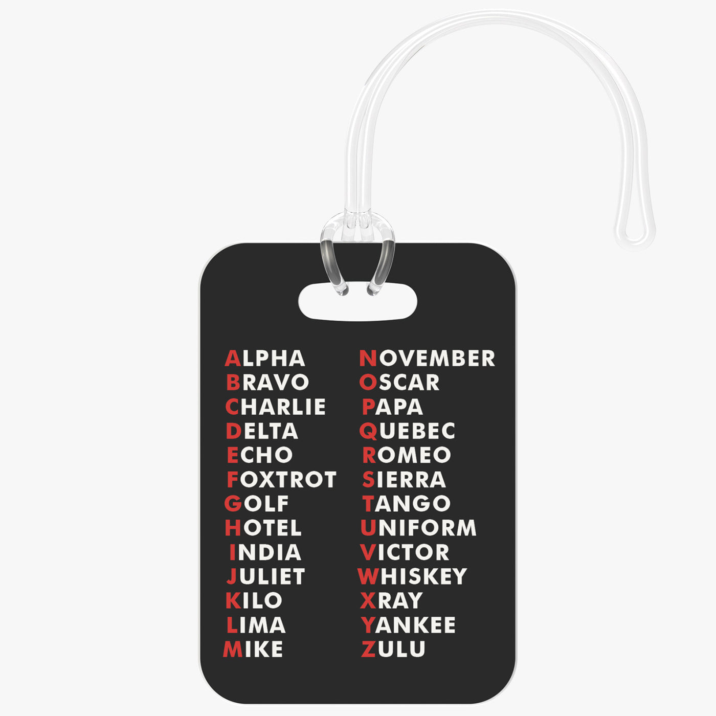 NATO Phonetic Alphabet Luggage Tag